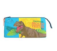 Trousse triple enfant - Cyp Brands Jurassic World - Motif dinosaures - Bleu/Marron - Adaptée juniors