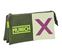 Safta Munich Bright Khaki Trousse Triple pour Enfant, idéale pour Les Enfants d'âge Scolaire, Confortable et Polyvalente, qualité et résistance, 22 x 3 x 12 cm, Kaki, Kaki, Estándar, Décontracté