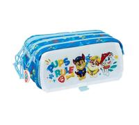 Trousse triple enfants - safta - Paw Patrol Pups Rule - Bleu - Polyester résistant - 21.5x8x10 cm - Fermeture éclair