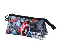 Marvel Captain America Defender-Trousse Triple FAN 2.0, Noir