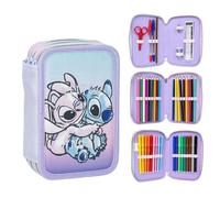 Trousse triple fille Cerda Disney Stitch Bleu 12,5x6,5x19,5 cm