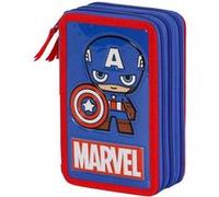 Trousse Triple Garnie - Marvel Captain America Glory - Bleu - Taille Unique Bleu G