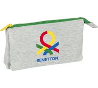 Trousse triple multi-usages Benetton Pop Gris (22 x 12 x 3 cm)