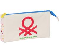 Trousse triple multi-usages Benetton Topitos Blanc (22 x 12 x 3 cm)