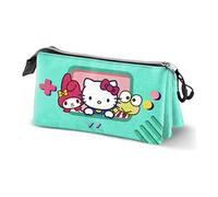 Karactermania Trousse Hello Kitty Videogame Triple Ripstop Turquoise 23 x 11 cm