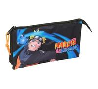 Safta Trousse triple Naruto – pour enfant, polyvalente et résistante, 22 x 3 x 12 cm, noir