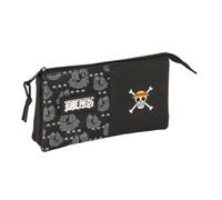 Safta – Trousse triple One Piece Pirates – Noir, 22 x 3 x 12 cm, Confortable, Taille M Décontracté