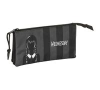 Trousse triple Safta Wednesday Noir 22x3x12 cm
