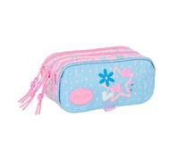 Safta Trousse triple BLACKFIT8 Smile – Grande 21,5 x 8 x 10 cm pour enfant Bleu clair/Rose clair M