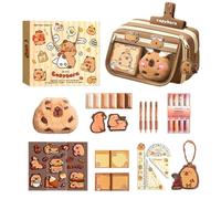 Trousse | Trousse de grande capacité avec trousse pour filles Capibara | Trousse zippée, trousse pour filles, trousse souple pour étudiants des classes inf rieure