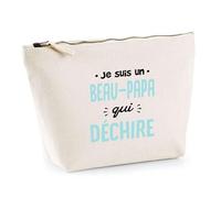 Trousse Un Beau-Papa Qui Déchire 2 | Pochette Toilette Maquillage | Idée Cadeau Beau Père Papa Humour Original Noël Anniversaire Famille Amour Fête des Pères