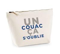 Trousse Un Couac Ca Soublie - Pouch Case - Idée Trousse Rangement Cadeau Anniversaire Fête Original Famille Travail Départ Collègue Retraite Noël. - Gris&Bleu - 1