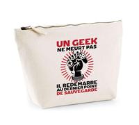 Trousse Un Geek Ne Meurt Pas | Pochette Toilette Maquillage | Idée Cadeau Gamer Humour Jeu Vidéo Drôle Original