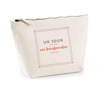 Trousse Un Jour Une Transformation - Pouch Case - Idée Trousse Rangement Cadeau Anniversaire Fête Original Famille Travail Départ Collègue Retraite Noël. - Marron&Terracotta - 3