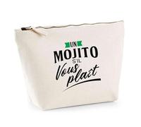 Trousse Un Mojito s’il Vous plaît | Pouch | Idée Pochette Toilette Maquillage Transport Cadeau Anniversaire Fête Original Famille Travail Départ Collègue Retraite
