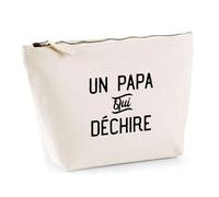 Trousse Un Papa Qui Déchire | Pochette Toilette Maquillage | Idée Cadeau Père Humour Original Noël Anniversaire Fête des Pères Famille Amour Naissance Retraite