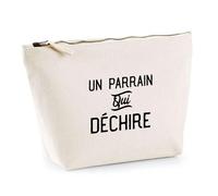 Trousse Un Parrain Qui Déchire | Pochette Toilette Maquillage | Idée Cadeau Humour Original Noël Anniversaire Baptême Famille Parrainage