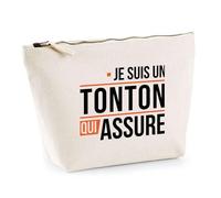 Trousse Un Tonton Qui Assure | Pochette Toilette Maquillage | Idée Cadeau Oncle Humour Original Noël Anniversaire Famille Drôle Unique