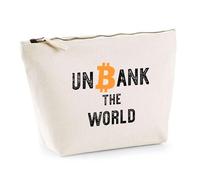 Trousse Unbank The World Bitcoin | Pochette Toilette Maquillage | Idée Cadeau Humour Crypto Monnaie Original Drôle Blockchain