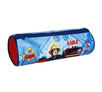 Trousse Undercover pour garçon avec nom | Motif Sam le pompier avec camion de pompier | Bleu, Trousse personnalisée pour l'école et la maison