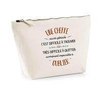 Trousse Une Cheffe Aussi géniale | Pochette Toilette Maquillage Idée Sac Cadeau