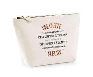 Trousse Une Cheffe Aussi géniale | Pochette Toilette Maquillage Idée Sac Cadeau