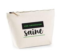 Trousse Une Obsession Saine - Pouch Case - Idée Trousse Rangement Cadeau Anniversaire Fête Original Famille Travail Départ Collègue Retraite Noël. - Noir&Vert - 4