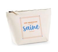 Trousse Une Obsession Saine - Pouch Case - Idée Trousse Rangement Cadeau Anniversaire Fête Original Famille Travail Départ Collègue Retraite Noël. - Orange&Bleu - 3