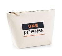 Trousse Une Promesse - Pouch Case - Idée Trousse Rangement Cadeau Anniversaire Fête Original Famille Travail Départ Collègue Retraite Noël. - Bleu&Terracotta - 4