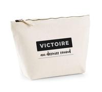 Trousse Victoire au Dernier Round - Pouch Case - Idée Trousse Rangement Cadeau Anniversaire Fête Original Famille Travail Départ Collègue Retraite Noël. - Noir&Gris - 4