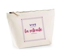 Trousse Vive la Retraite - Pouch Case - Idée Trousse Rangement Cadeau Anniversaire Fête Original Famille Travail Départ Collègue Retraite Noël. - Violet&Rouge - 3