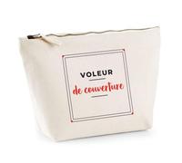 Trousse Voleur de Couverture - Pouch Case - Idée Trousse Rangement Cadeau Anniversaire Fête Original Famille Travail Départ Collègue Retraite Noël. - Noir&Rouge - 3