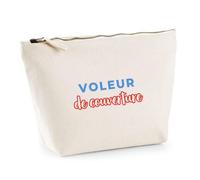 Trousse Voleur de Couverture - Pouch Case - Idée Trousse Rangement Cadeau Anniversaire Fête Original Famille Travail Départ Collègue Retraite Noël. - Bleu&Rouge - 2