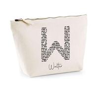 Trousse Walter Lettre Littérature | Pochette Toilette Maquillage | Idée Cadeau Prénom Livre Lecture Anniversaire Oncle Parrain Beau Papa Collègue Départ Retraite Noël