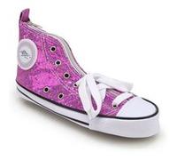 Waytex 931272R Trousse Fourre Tout Forme Basket 23 x 8 x 11 cm avec Paillettes Roses et Lacets Blancs