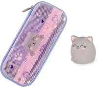 Trousse Wonderwow, 2 Compartiments Et Porte-Stylo Intérieur, Compartiment Intérieur Avec Tissu En Maille, Fermeture À Glissière, 23 X 11 X 5 Cm