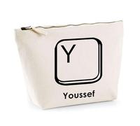 Trousse Youssef Lettre Clavier | Pochette Toilette Maquillage | Idée Cadeau Prénom Informaticien Geek Gamer Anniversaire Oncle Parrain Beau Papa Collègue Départ Retraite Noël