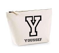 Trousse Youssef Lettre Sport | Pochette Toilette Maquillage | Idée Cadeau Prénom Style Basket Université Anniversaire Oncle Parrain Beau Papa Collègue Départ Retraite Noël