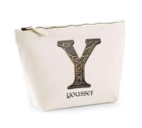 Trousse Youssef Lettre Viking | Pochette Toilette Maquillage | Idée Cadeau Prénom Motard Jeux de Rôle Vidéo Anniversaire Oncle Parrain Beau Papa Collègue Départ Retraite Noël