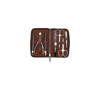 Trousse zipper "Houston" cuir marron