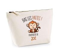 Trousse Zoé Bas Les Pattes Singe | Idée Fête des mères Cadeau Travail Retraite Trousse Maquillage Toilette