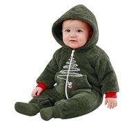 Trousseau Naissance Bebe - Body Bébé Doublé Polaire Confortable, Vêtement d'hiver Complet pour Bébé avec Capuche pour Garçons, Combinaison Chaude