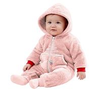 Trousseau Naissance Bebe - Body Bébé Doublé Polaire Confortable, Vêtement d'hiver Complet pour Bébé avec Capuche pour Garçons, Combinaison Chaude