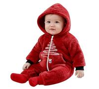 Trousseau Naissance Bebe - Body Bébé Doublé Polaire Confortable, Vêtement d'hiver Complet pour Bébé avec Capuche pour Garçons, Combinaison Chaude