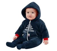 Trousseau Naissance Bebe - Body Bébé Doublé Polaire Confortable, Vêtement d'hiver Complet pour Bébé avec Capuche pour Garçons, Combinaison Chaude