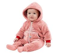 Trousseau Naissance Bebe - Body Bébé Doublé Polaire Confortable, Vêtement d'hiver Complet pour Bébé avec Capuche pour Garçons, Combinaison Chaude