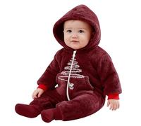 Trousseau Naissance Bebe - Body Bébé Doublé Polaire Confortable, Vêtement d'hiver Complet pour Bébé avec Capuche pour Garçons, Combinaison Chaude