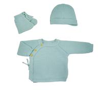 Lot brassière, bonnet et chaussons Vert Olive (0-1 mois)