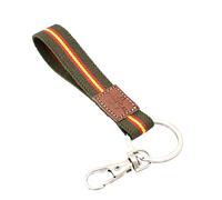 Trousseau Tissu Vert d'origine Garde Civile avec Le Drapeau de l'Espagne et Bague en Argent. Élastique et Parfait pour Mettre Vos clés, Sac à Main, Sac à Dos ...