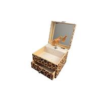 Trousselier Boite à Musique Cube Leopard - Boite a Bijoux Musicale Fille Garçon - Coffret Musical - Cadeau Naissance et Cadeau Anniversaire Enfant